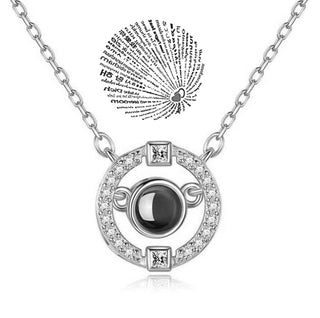 Projection Necklace 100 Languages I Love You Pendant Jewelry For Lover Girlfriend 2023 Trendy Couple Romantic Cute Accessories ALODIA STORE