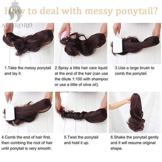 Synthetic 22inch Claw Clip Ponytail Hair Extension Wavy Ponytail Synthetic Ponytail Hair Clip For Women Pony Tail Hairpiece ALODIA STORE