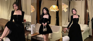 Korean Suit 2023 Autum 2 Piece Dress Set Long Sleeve Crop Tops + Casual ALODIA STORE