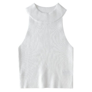 Sexy Tank Top Turtleneck Halter Crop Tops Women Summer Camis Backless Camisole Fashion Casual Tube Lady Sleeveless Cropped Vest ALODIA STORE