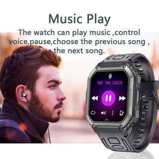 SENBONO 2022 New Smart Watch Men Big Battery Music Play Fitness Tracker Bluetooth Dial Call Sport Smartwatch Men for IOS Android ALODIA STORE