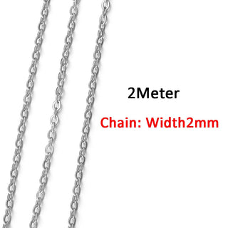 No Fade 2Meters Stainless Steel Chains for Jewelry Making DIY Necklace Bracelet Accessories Gold Chain Lips Beads Beaded Chain ALODIA STORE