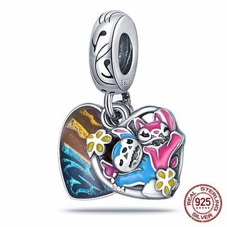 new 100% 925 sterling silver disney charm of ley 925 Chain Beaded Suitable For Ladies Original Pandora Bracelet DIY Jewelry ALODIA STORE