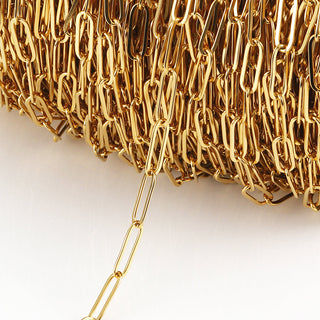 No Fade 2Meters Stainless Steel Chains for Jewelry Making DIY Necklace Bracelet Accessories Gold Chain Lips Beads Beaded Chain ALODIA STORE