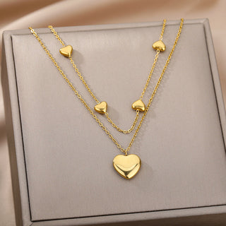 Stainless Steel Geometry Star Moon Butterfly Pendant Multilayer Chain Choker Necklace For Women Wedding Accessories Dropshipping ALODIA STORE
