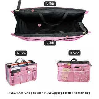 Nylon Cosmetic Bags For Women Tote Insert Double Zipper Makeup ALODIA STORE