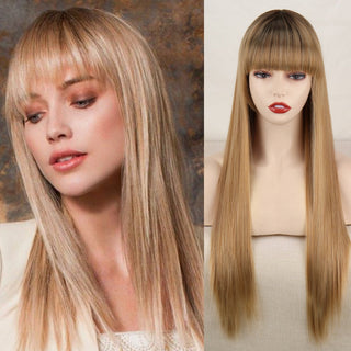 Lolita synthetic Wig Pink Wig Blonde wig Long Streight hair With Bangs Natural wigs For women hair Cosplay Wig ALODIA STORE