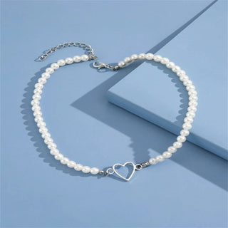 Trendy Love Pearl Necklace Female Personality Travel Party Fashion Clavicle Necklace Accessories collar perlas collar ALODIA STORE