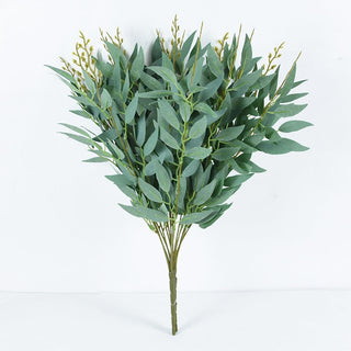 Silk Artificial Willow Bouquet Fake Green Leaves for Wedding Home Garden Vase Decoration Jungle Party DIY Plants Wreath ALODIA STORE