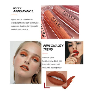 IMAGIC Lipgloss Matte 20 Colors Lip Gloss Velvety Lipstick Liquid Matte Waterproof Lip Tint Full & rich Sexy Lip Makeup Cosmetic ALODIA STORE