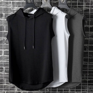 Plus Size Summer Men Clothing Tank Tops Sweatshirt Sleeveless Tops Hoodie Vest Workout Fitness Mens T Shirt Workout Hip Hop Vest alodia store