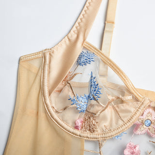Eroctic Lingerie Tulle Embroidery Bodysuits for Women Summer 2022 See Through Lingerie Bodysuit One Piece Lingerie for Women ALODIA STORE