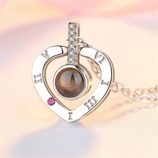 Projection Necklace 100 Languages I Love You Pendant Jewelry For Lover Girlfriend 2023 Trendy Couple Romantic Cute Accessories ALODIA STORE