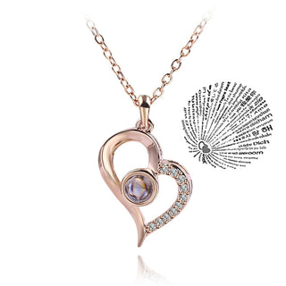 Projection Necklace 100 Languages I Love You Pendant Jewelry For Lover Girlfriend 2023 Trendy Couple Romantic Cute Accessories ALODIA STORE