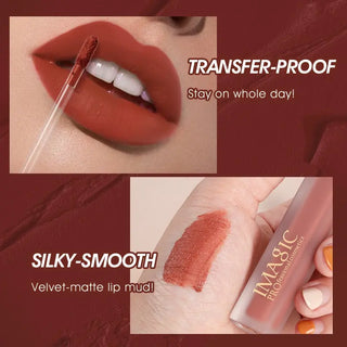 IMAGIC New12-Color Liquid Lipstick Matte Makeup Lips Silky-Smooth Long-Lasting Gloss High Pigment Lip&Cheek Waterproof Lip Mud ALODIA STORE