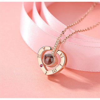 Projection Necklace 100 Languages I Love You Pendant Jewelry For Lover Girlfriend 2023 Trendy Couple Romantic Cute Accessories ALODIA STORE
