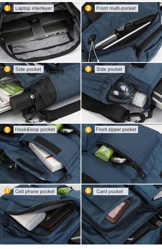 Headphone Hole Waterproof Crossbody Bag Nylon Travel ALODIA STORE