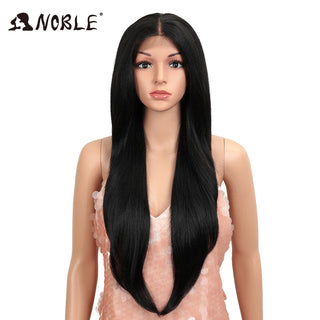 Noble Hair Synthetic Lace Front Wig Long straight 28 Inch Lace Wig Ombre Blonde Wig Heat Resistant Wigs For Women Lace Front Wig ALODIA STORE