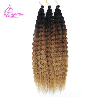 Synthetic Curly Braids  Water Wave 22 30 Inch Long Crochet Hair Ombre Brown Blonde Pink Deep Wave Braiding Hair Extensions ALODIA STORE