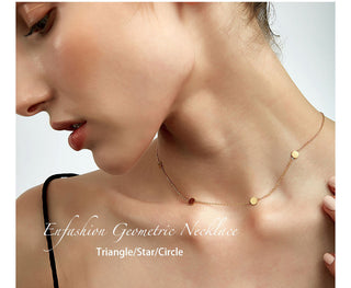 Enfashion Geometric Triangle Circle Star Choker Necklace Gold color Necklaces Pendants Stainless Steel Necklace Women chocker ALODIA STORE