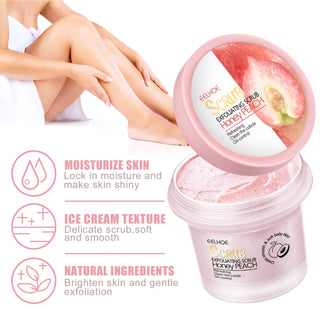 Peach Body Scrub Body Face Deep Cleaning Whitening Repair Pores Moisturizing Body Brightening Honey Exfoliating Scrub Cream 100g ALODIA STORE