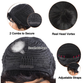 Short Pixie Cut Wig Human Hair Wigs For Black Women Fashion Lady Brazilian Straight Remy Glueless Machine Made Short Hair Wigs ALODIA STORE