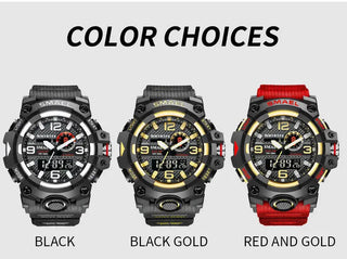 SMAEL Men Sport Watches Dual Time Digital Watch Quartz 50m Waterproof Watch Led Military Watch Sport 8035 Men Watches Wristwatch ALODIA STORE