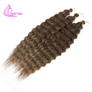 Synthetic Curly Braids  Water Wave 22 30 Inch Long Crochet Hair Ombre Brown Blonde Pink Deep Wave Braiding Hair Extensions ALODIA STORE