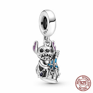 new 100% 925 sterling silver disney charm of ley 925 Chain Beaded Suitable For Ladies Original Pandora Bracelet DIY Jewelry ALODIA STORE