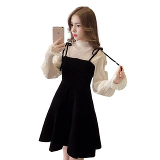 Spring New Elegant Two Piece Korean Dress ALODIA STORE