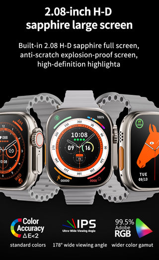 2022 VWAR ZD8 Ultra MAX Smart Watch Series 8 Titanium Alloy 1:1 49mm Case Bluetooth Call NFC ECG IP68 Waterproof Smartwatch Men ALODIA STORE