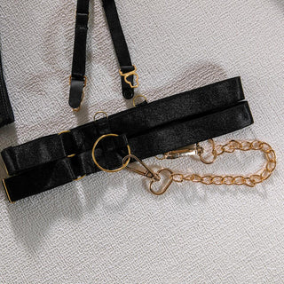 MIRABELLE Padded Lingerie For Women Sexy porn Underwear Women Body Fine Bra and Panty Set Luxury Garter With Chain Bilizna Set ALODIA STORE