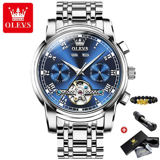 OLEVS Original Watch For Men Automatic Mechanical Watch Top Brand Luxury Tourbillon Wristwatch Classic Male Black Watches  6607 ALODIA STORE