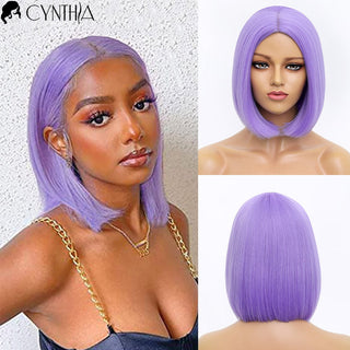 Short Bob Wig Synthetic Wigs For Women Black Ombre Red Blonde Pink Lolita Cosplay Party Natural Hair Heat Resistant Perruque Bob ALODIA STORE