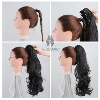 Synthetic 22inch Claw Clip Ponytail Hair Extension Wavy Ponytail Synthetic Ponytail Hair Clip For Women Pony Tail Hairpiece ALODIA STORE