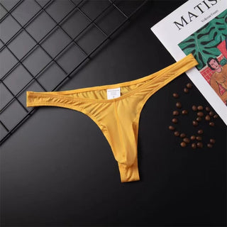 New hot Sex Men Silky Penis Mix-Colors Bikini Pouch Panties Underwear Sissy Mens G Strings Thongs Sexy Gays Men Underwear ALODIA STORE