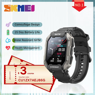 SKMEI 1.71 inch Smart Watch Men Pedometer Swimming Sports Fitness Tracker IP68 Waterproof Bluetooth SmartWatch for Android ios ALODIA STORE