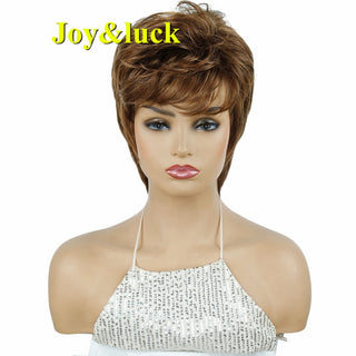 Short Ombre Blonde Wig Synthetic Bob Straight Hair With Bangs Women Natural Daily Wear Wig ALODIA STORE