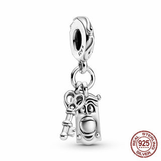 new 100% 925 sterling silver disney charm of ley 925 Chain Beaded Suitable For Ladies Original Pandora Bracelet DIY Jewelry ALODIA STORE