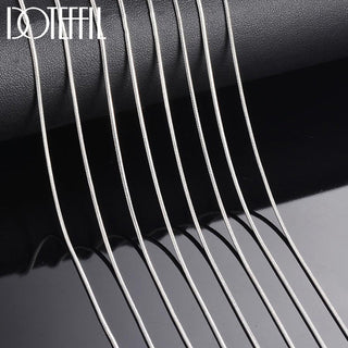 DOTEFFIL 925 Sterling Silver 10pcs/Lot 16/18/20/22/24/26/28/30 Inch 1.2mm Snake Chain Necklace For Woman Man Fashion Jewelry ALODIA STORE