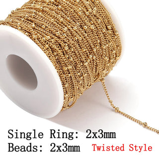 No Fade 2Meters Stainless Steel Chains for Jewelry Making DIY Necklace Bracelet Accessories Gold Chain Lips Beads Beaded Chain ALODIA STORE