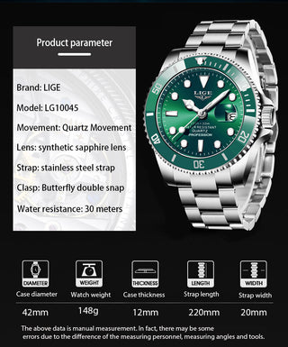 2022 Top Brand Luxury Fashion Diver Watch Men 30ATM Waterproof Date Clock Sport Watches Mens Quartz Wristwatch Relogio Masculino ALODIA STORE