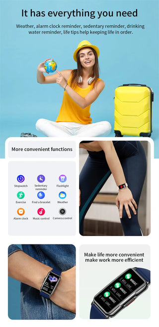 New Sports Smart Watch Men Women 1.47-inch Full Touch Fitness Tracker IP67 Waterproof Smartwatch For Huawei Xiaomi Phone ALODIA STORE