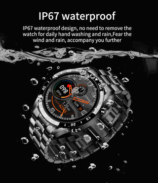 LIGE 2022 Full Circle Touch Screen Steel Band Luxury Bluetooth Call Men Smart Watch Waterproof Sport Activity Fitness Watch+Box ALODIA STORE