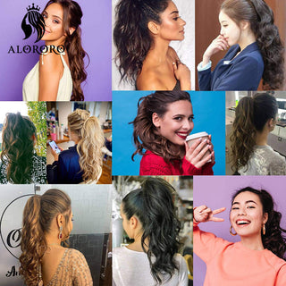 Synthetic 22inch Claw Clip Ponytail Hair Extension Wavy Ponytail Synthetic Ponytail Hair Clip For Women Pony Tail Hairpiece ALODIA STORE
