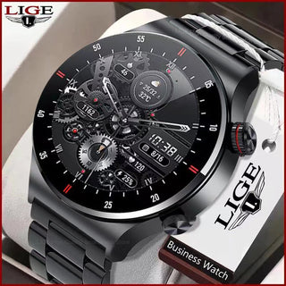 LIGE ECG+PPG Bluetooth Call Smart Watch Men 2022 Sports Bracelet NFC Waterproof Custom Watch Face Men SmartWatch For IOS Android ALODIA STORE