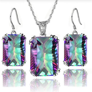 Exquisite Double Heart Necklace Earrings Bracelet Jewelry Set Charm Ladies Jewelry Fashion Bridal Accessory Set Romantic Gifts ALODIA STORE