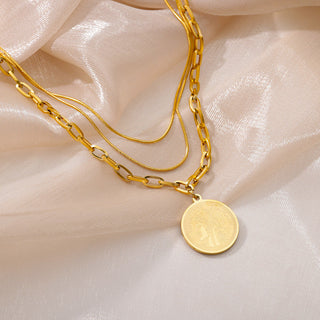 Stainless Steel Geometry Star Moon Butterfly Pendant Multilayer Chain Choker Necklace For Women Wedding Accessories Dropshipping ALODIA STORE
