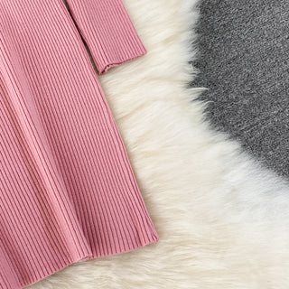 Elegant Turtleneck Long Sleeve Knit Bodycon Pencil Dress Slim Basic Fashion Sweater Vestido Sexy Women Autumn Winter Clothing ALODIA STORE