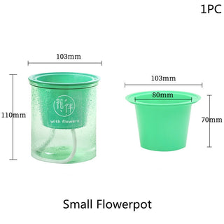 Self Watering Planter Pots Mini Round Design Succulent Plant Pot Indoor Home Garden Modern Decorative Pot Garden Supplies FU ALODIA STORE